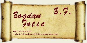 Bogdan Fotić vizit kartica